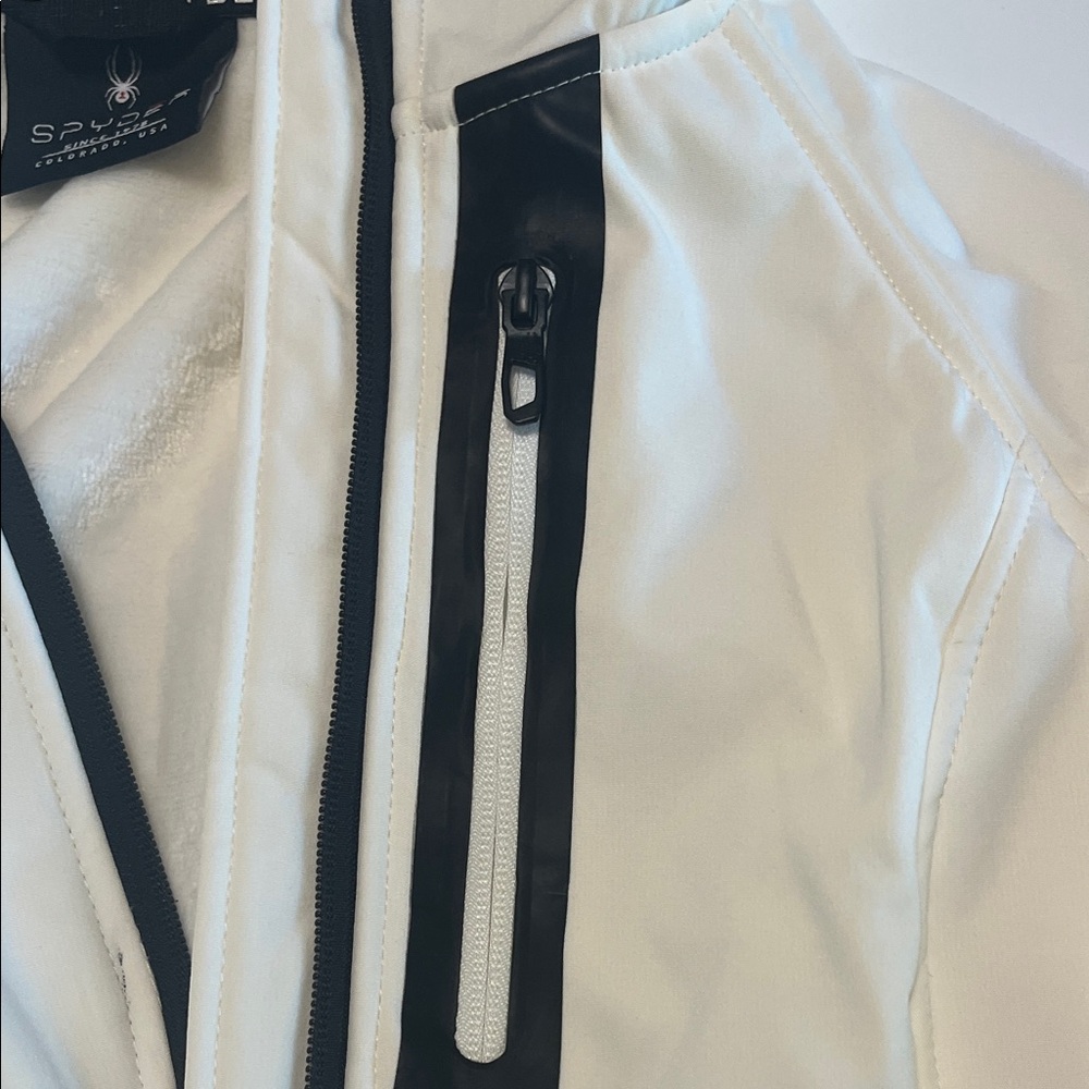 Spyder White Jacket with Black Trim - Picture 7 of 7